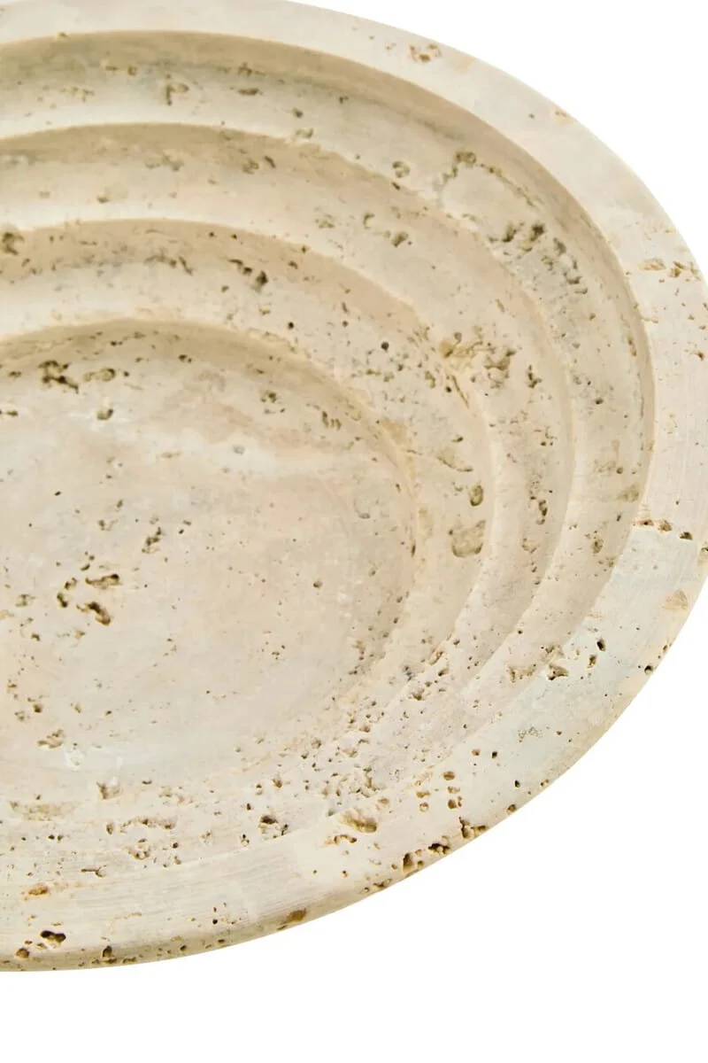 Tibor Travertine Round Tapered Bowl