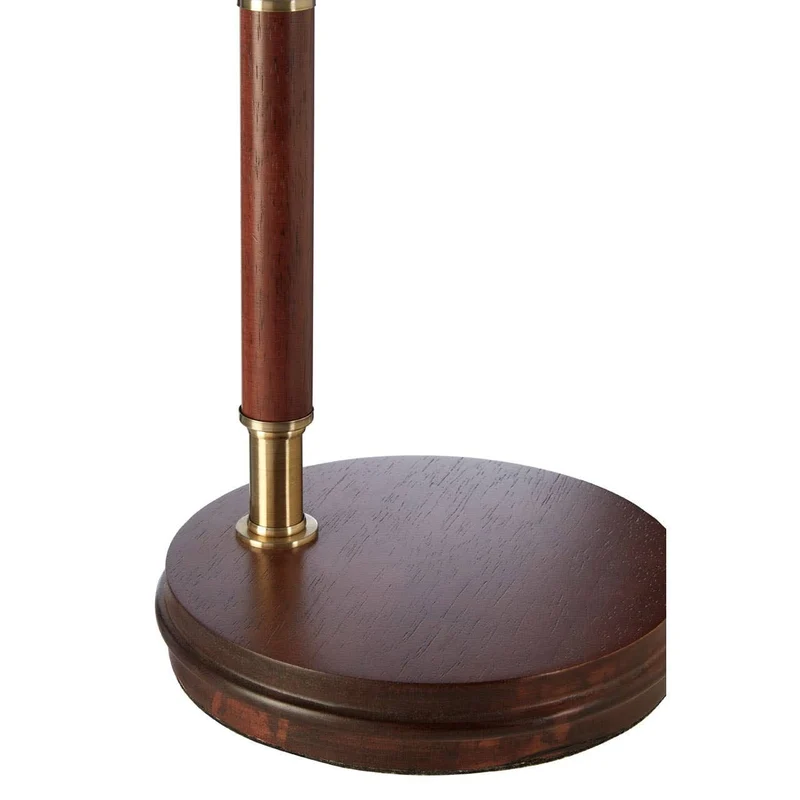Sydnee Antique Brass Finish Task Lamp with Wood Base