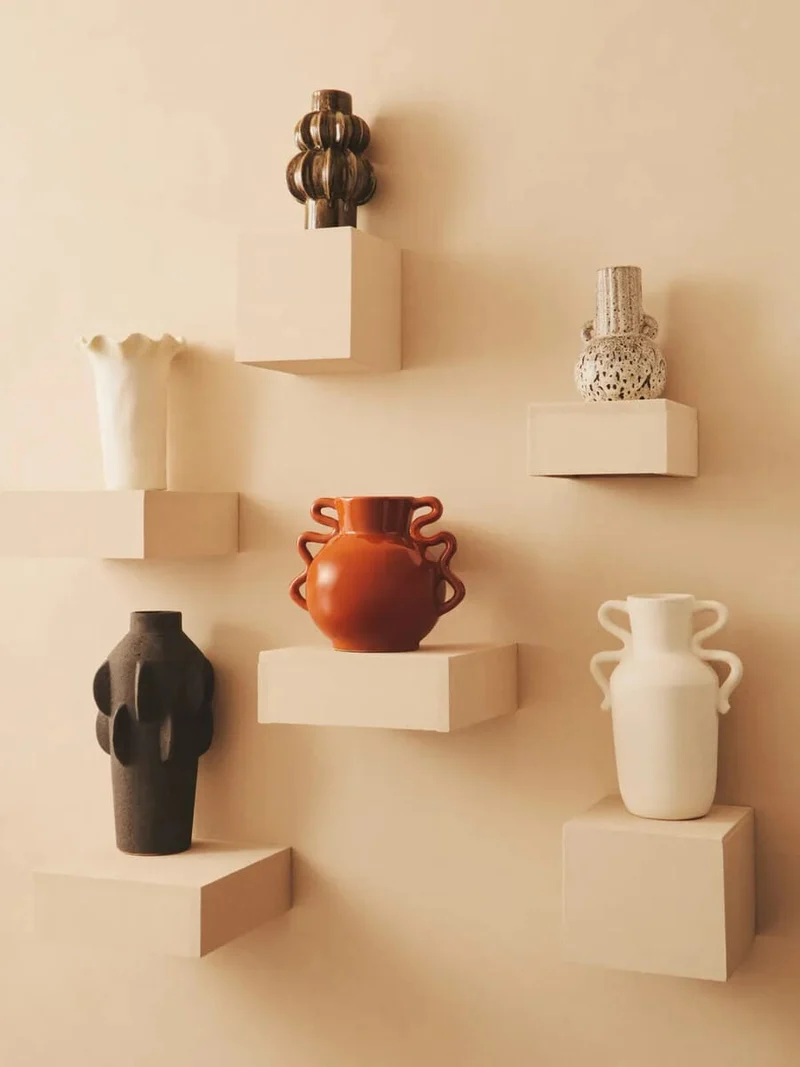 Sonata Small Burnt Orange Vase with Abstract Handles