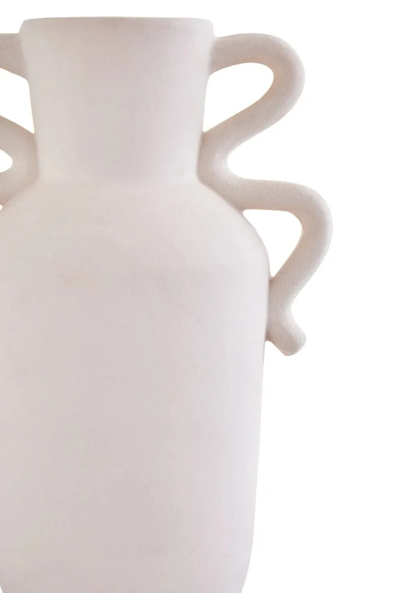 Sonata Large White Vase with Abstract Handles