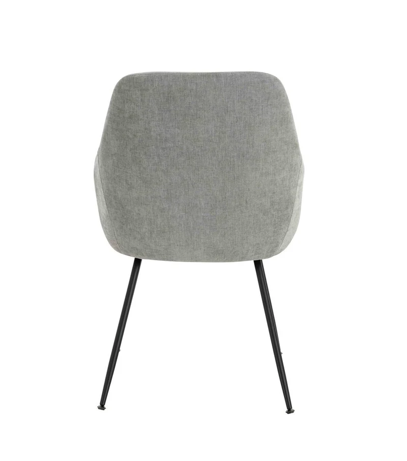 Maxwell Set of 2 Light Grey Textured Fabric Dining Chairs with Arms