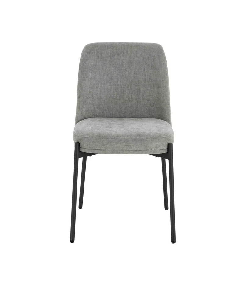 Maxwell Set of 2 Light Grey Textured Fabric Dining Chairs