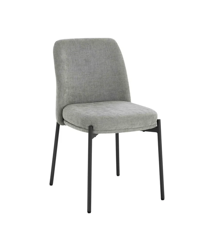 Maxwell Set of 2 Light Grey Textured Fabric Dining Chairs