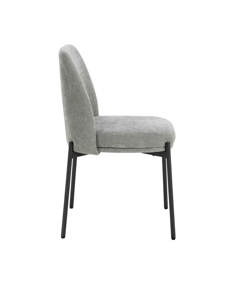 Maxwell Set of 2 Light Grey Textured Fabric Dining Chairs