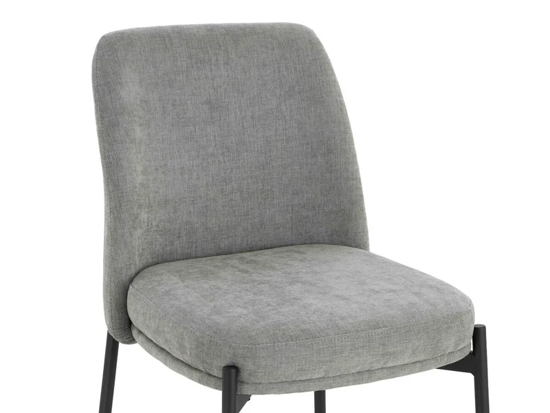 Maxwell Set of 2 Light Grey Textured Fabric Dining Chairs