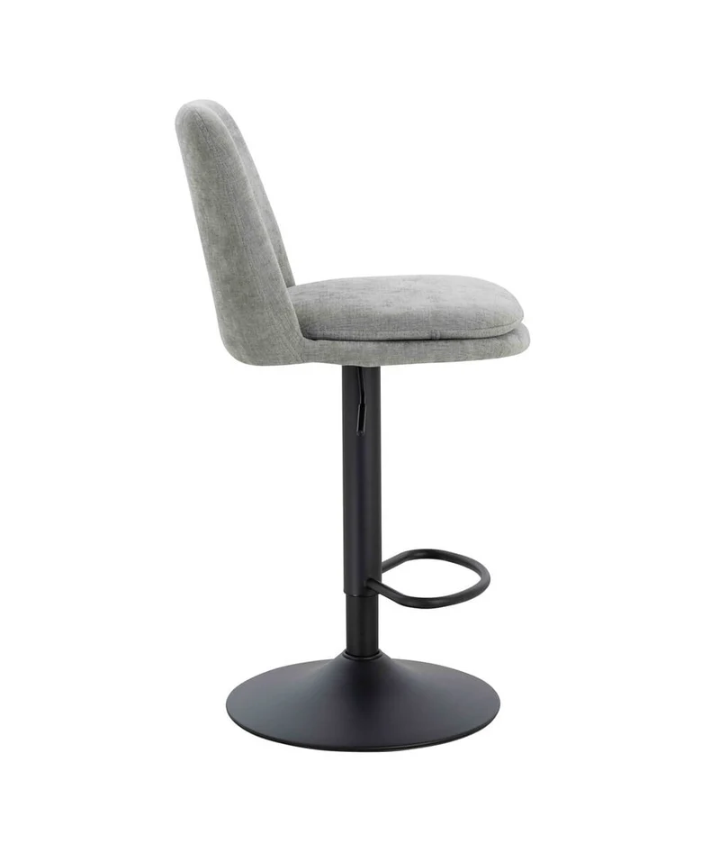 Maxwell Set of 2 Light Grey Textured Fabric Cushioned Bar Chairs