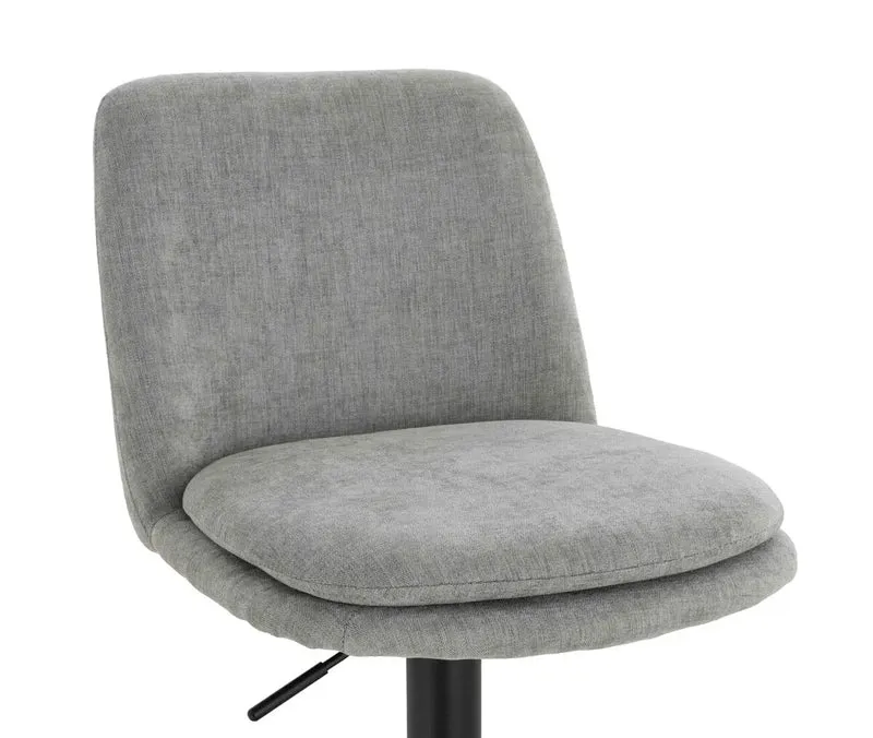 Maxwell Set of 2 Light Grey Textured Fabric Cushioned Bar Chairs