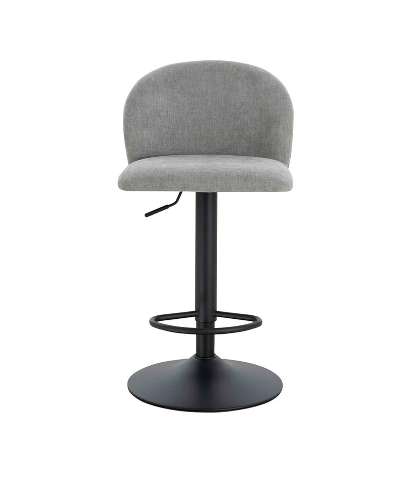 Maxwell Set of 2 Light Grey Textured Fabric Curved Bar Chairs