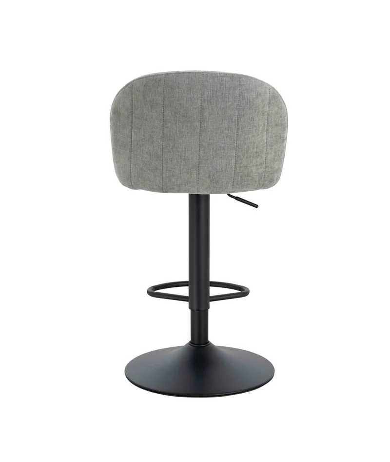 Maxwell Set of 2 Light Grey Textured Fabric Curved Bar Chairs