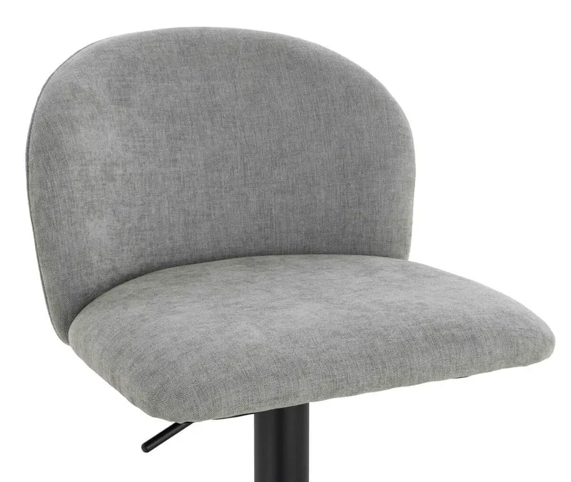 Maxwell Set of 2 Light Grey Textured Fabric Curved Bar Chairs