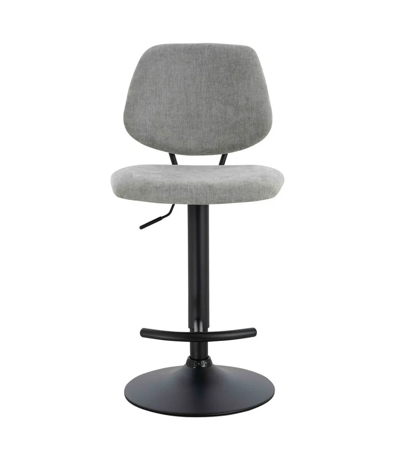 Maxwell Set of 2 Light Grey Textured Fabric Bar Chairs