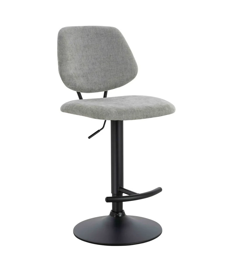 Maxwell Set of 2 Light Grey Textured Fabric Bar Chairs