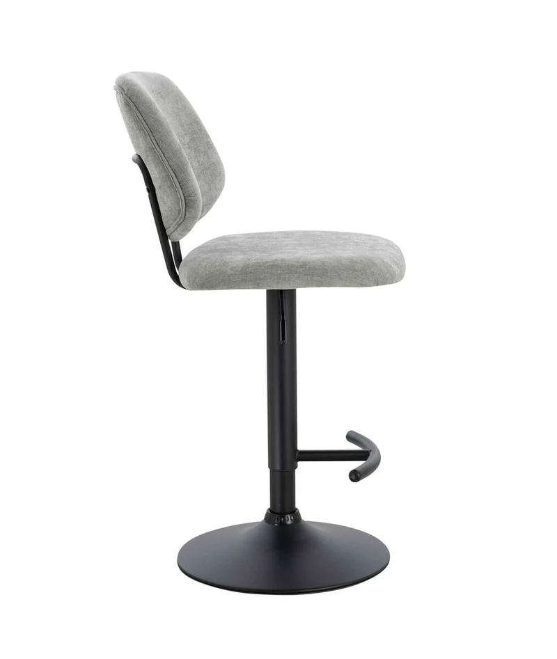 Maxwell Set of 2 Light Grey Textured Fabric Bar Chairs