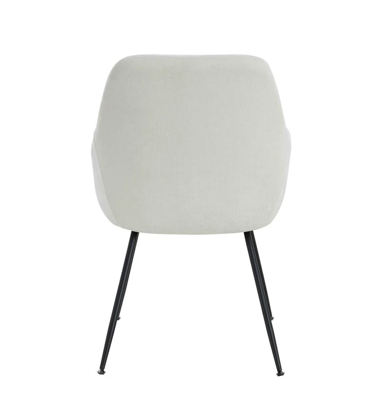 Maxwell Set of 2 Light Beige Textured Fabric Dining Chairs with Arms