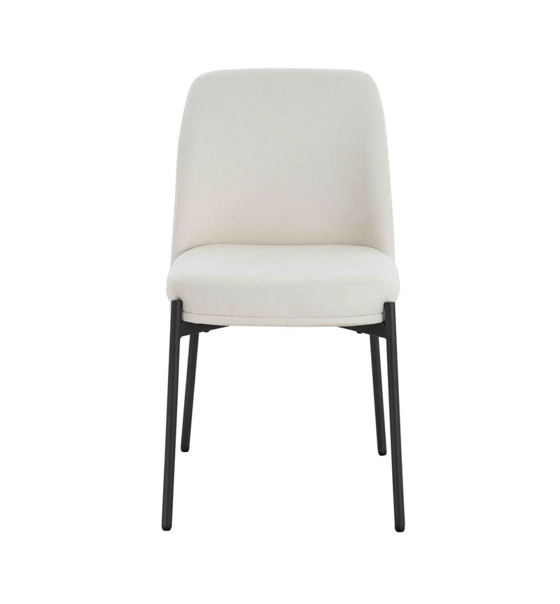 Maxwell Set of Two Light Beige Textured Fabric Dining Chairs