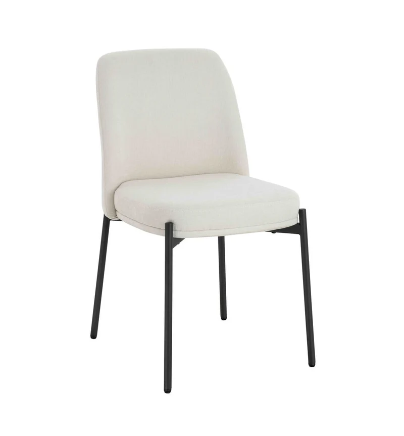 Maxwell Set of Two Light Beige Textured Fabric Dining Chairs