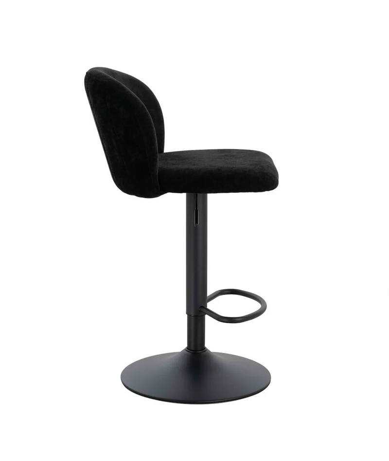 Maxwell Set of 2 Black Textured Fabric Curved Bar Chairs
