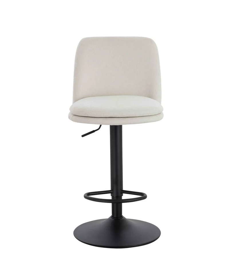 Maxwell Set of 2 Beige Textured Fabric Cushioned Bar Chairs