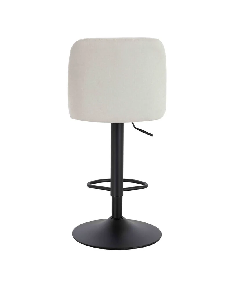 Maxwell Set of 2 Beige Textured Fabric Cushioned Bar Chairs