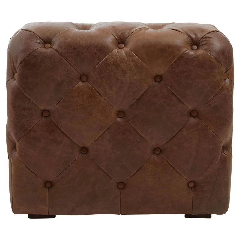 Hoxton Brown Leather Modern Chesterfield Modular Sofa Chair