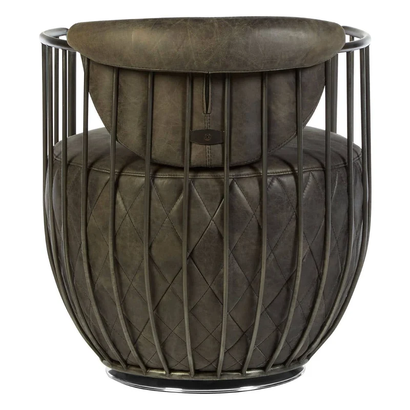 Hoxton Dark Grey Leather Swivel Chair