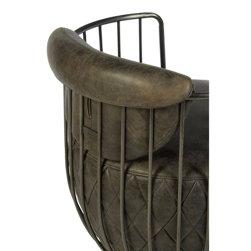 Hoxton Dark Grey Leather Swivel Chair