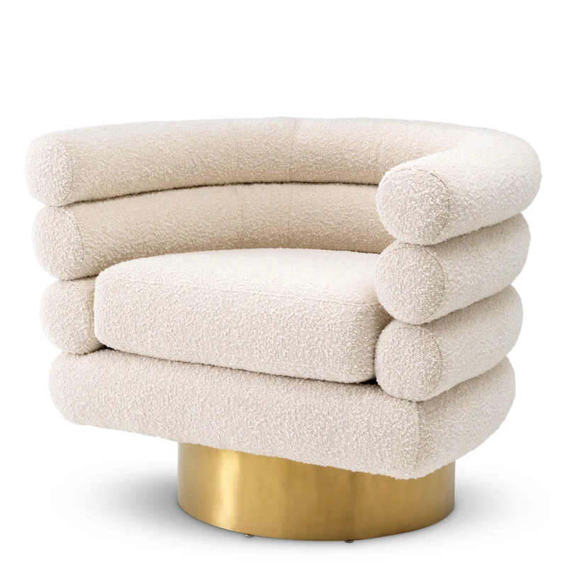 Swivel Chair Maguire Bouclé Cream