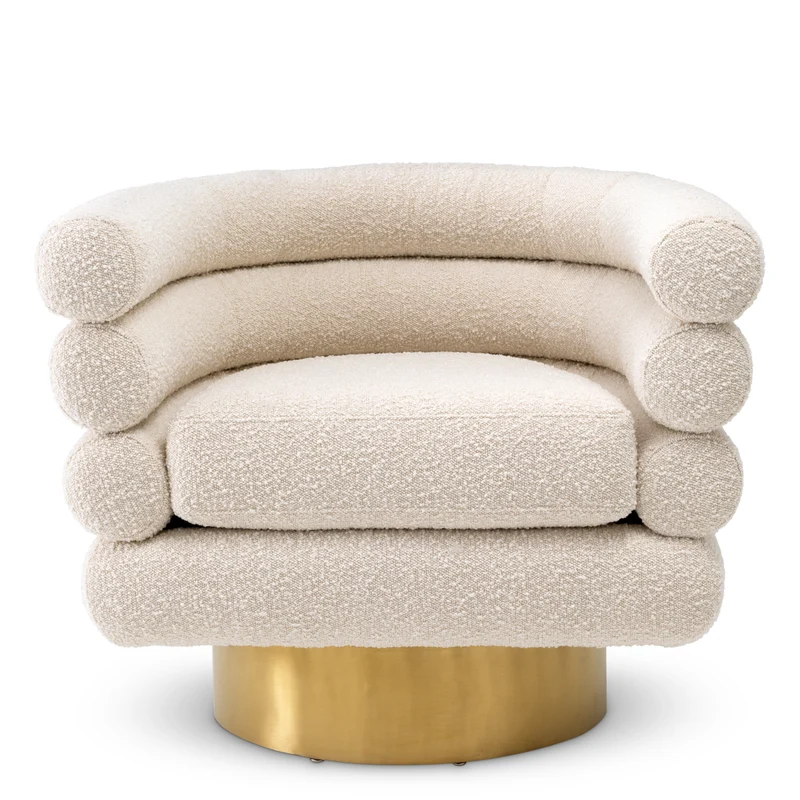 Swivel Chair Maguire Bouclé Cream