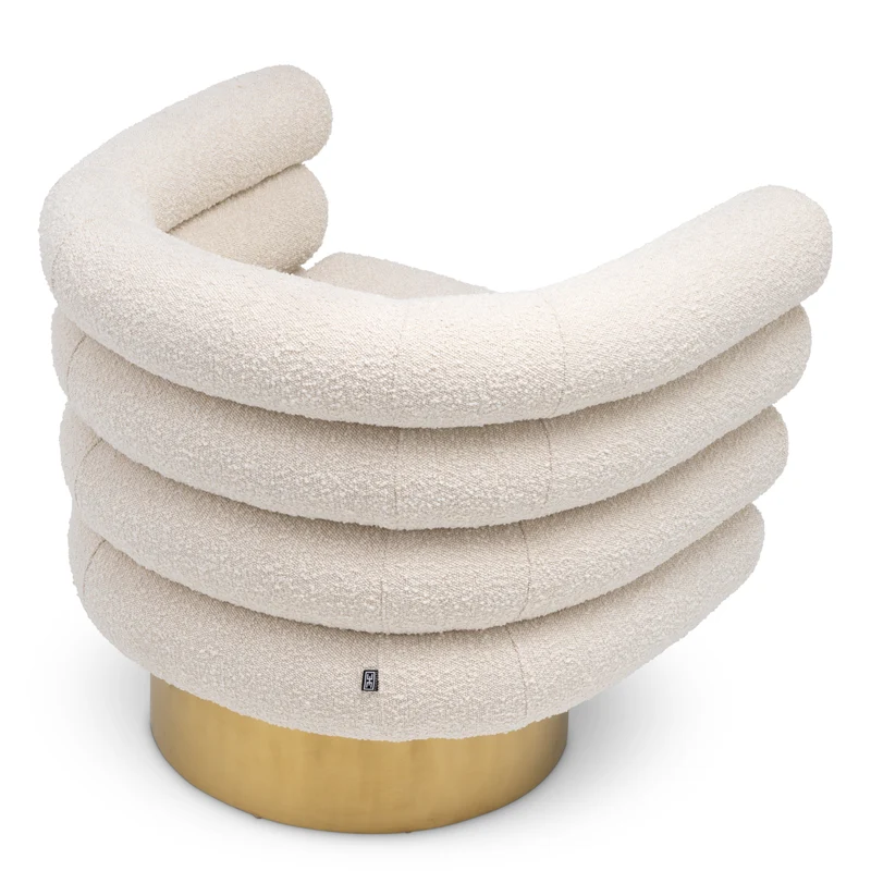 Swivel Chair Maguire Bouclé Cream