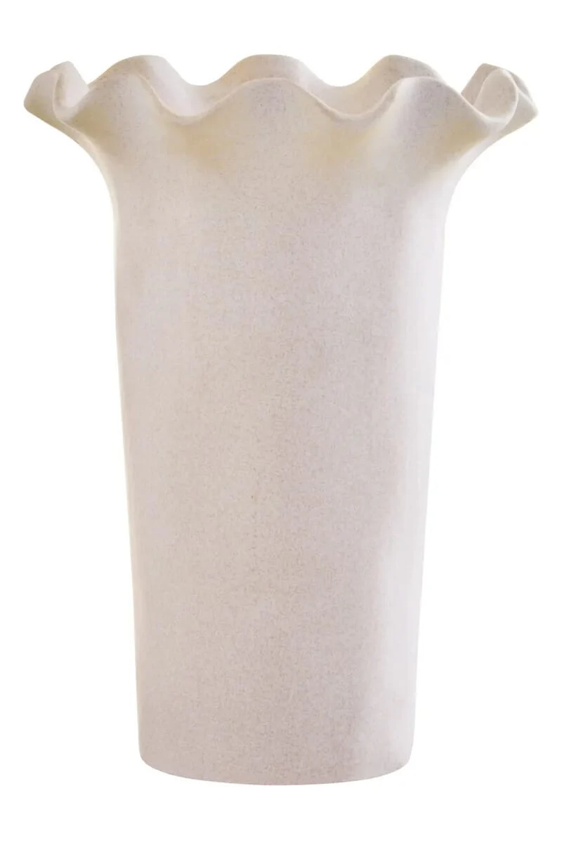 Sonata Large Cream Fluted Vase