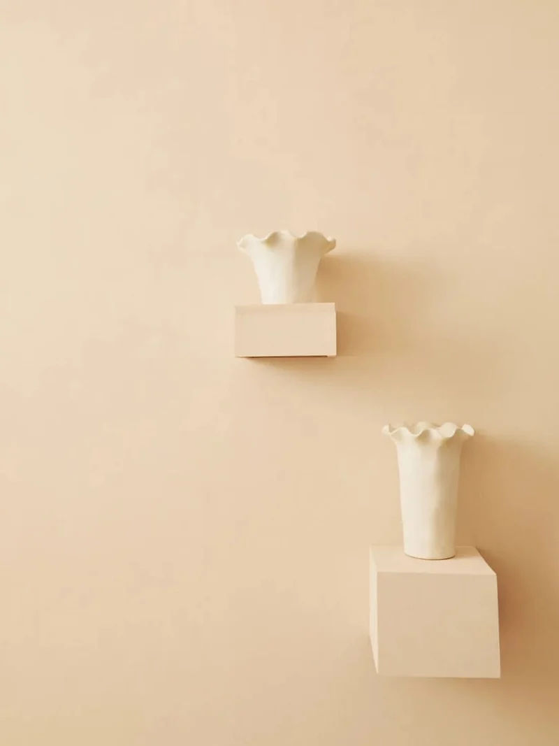 Sonata Large Cream Fluted Vase