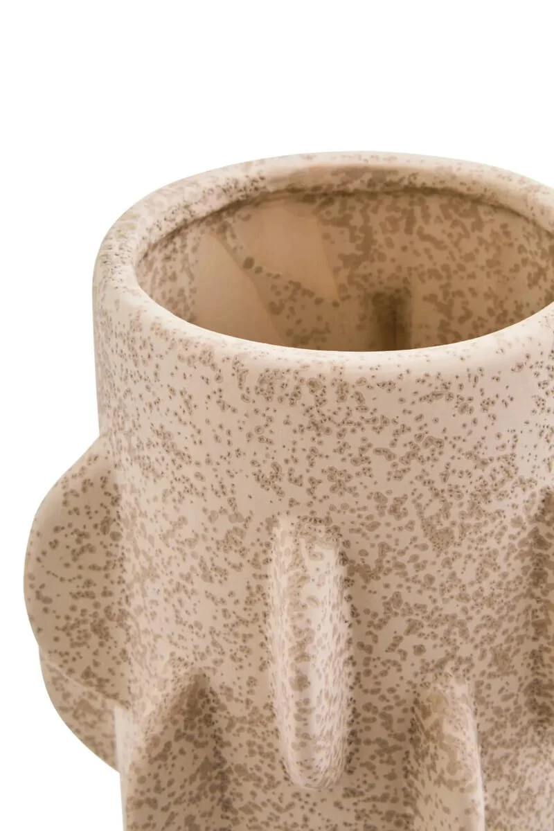 Sidra Small Cream Textured Vase