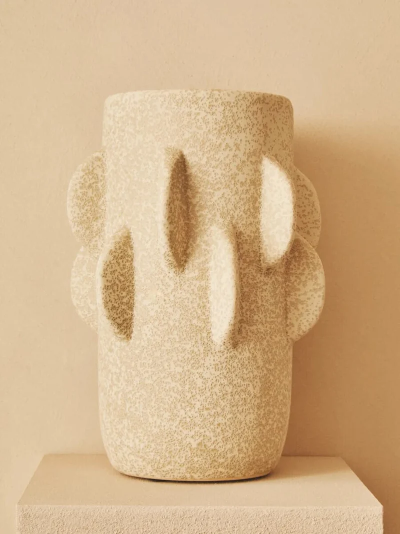 Sidra Small Cream Textured Vase