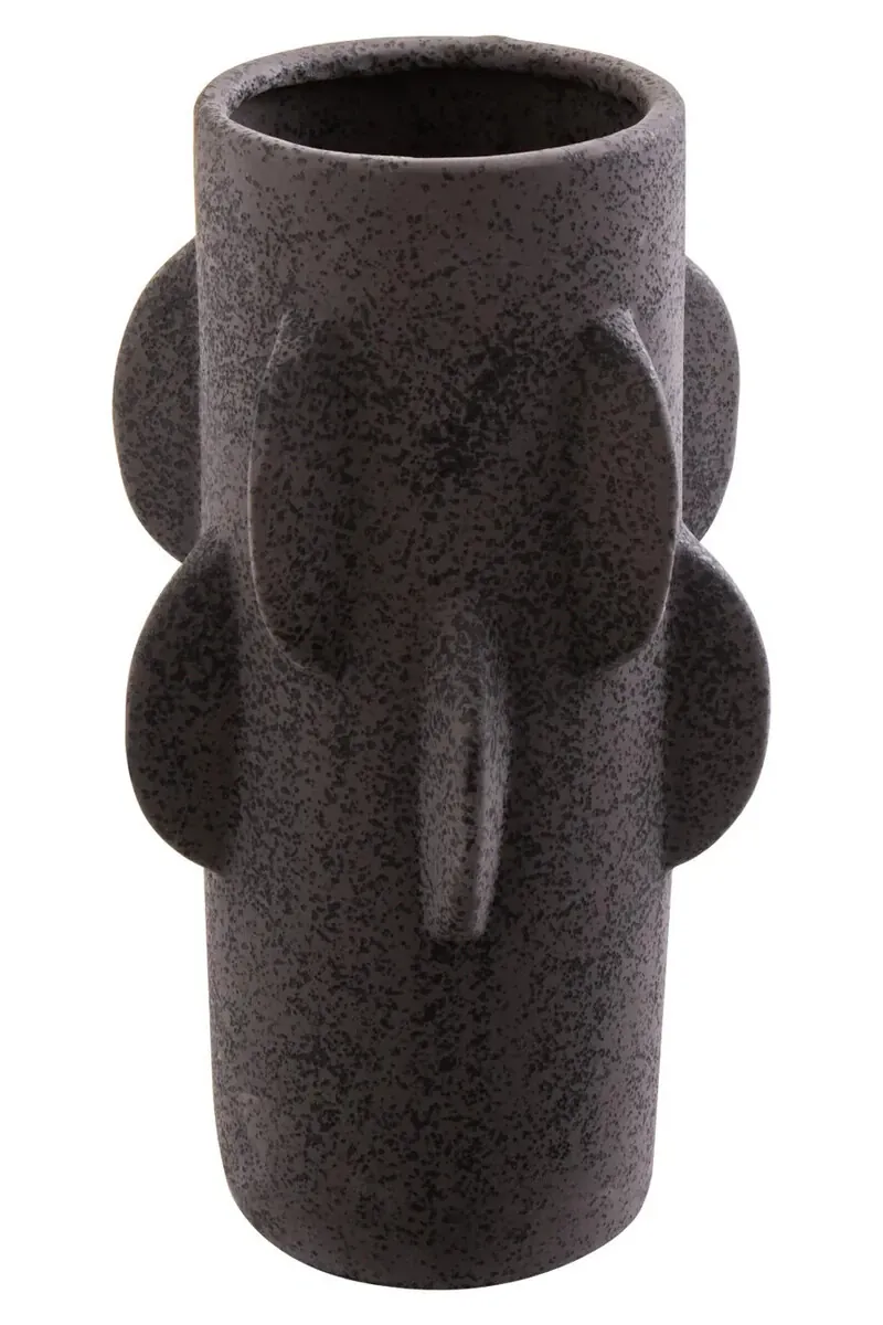 Sidra Small Black Textured Vase