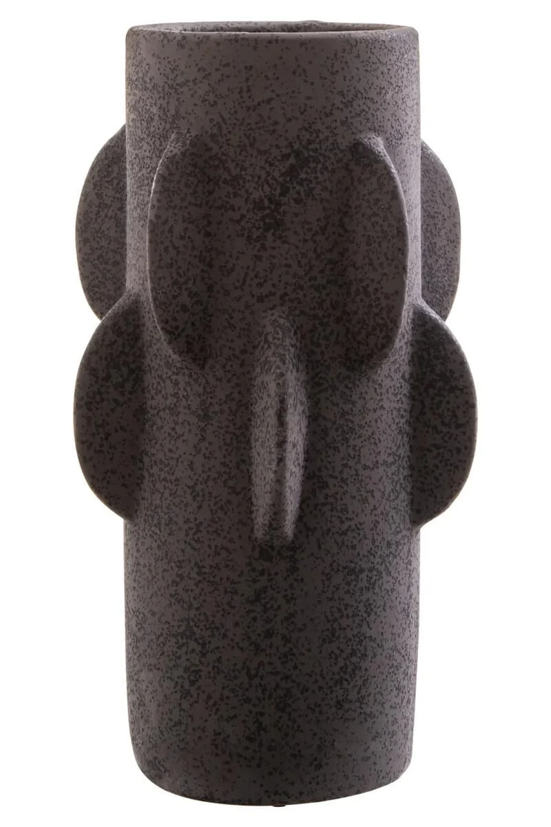 Sidra Small Black Textured Vase