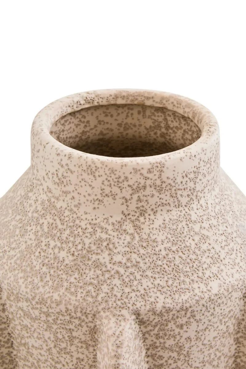 Sidra Large Cream Textured Vase