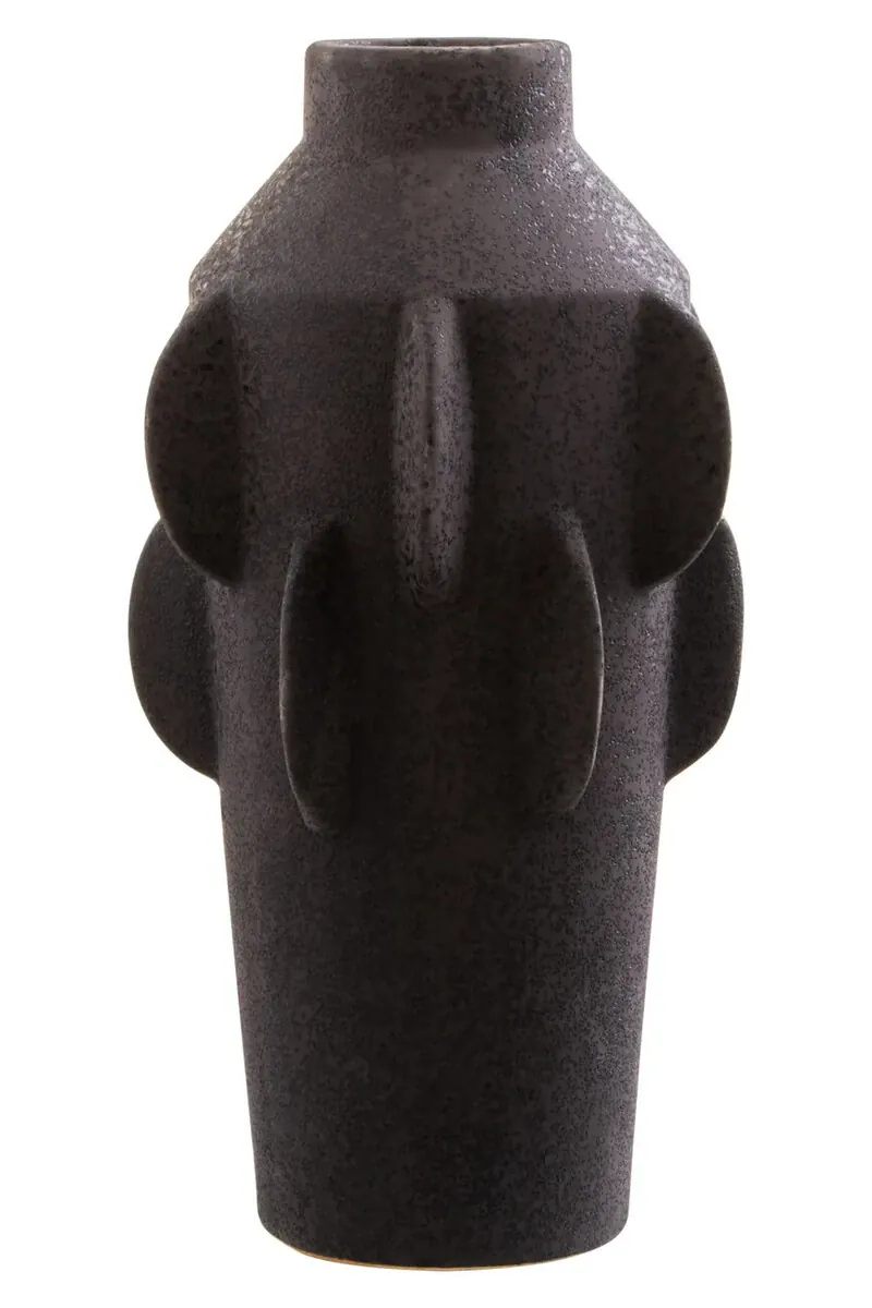 Sidra Large Black Textured Vase