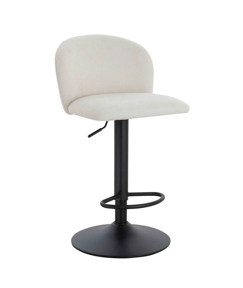 Maxwell Set of Two Beige Textured Fabric Curved Bar Chairs
