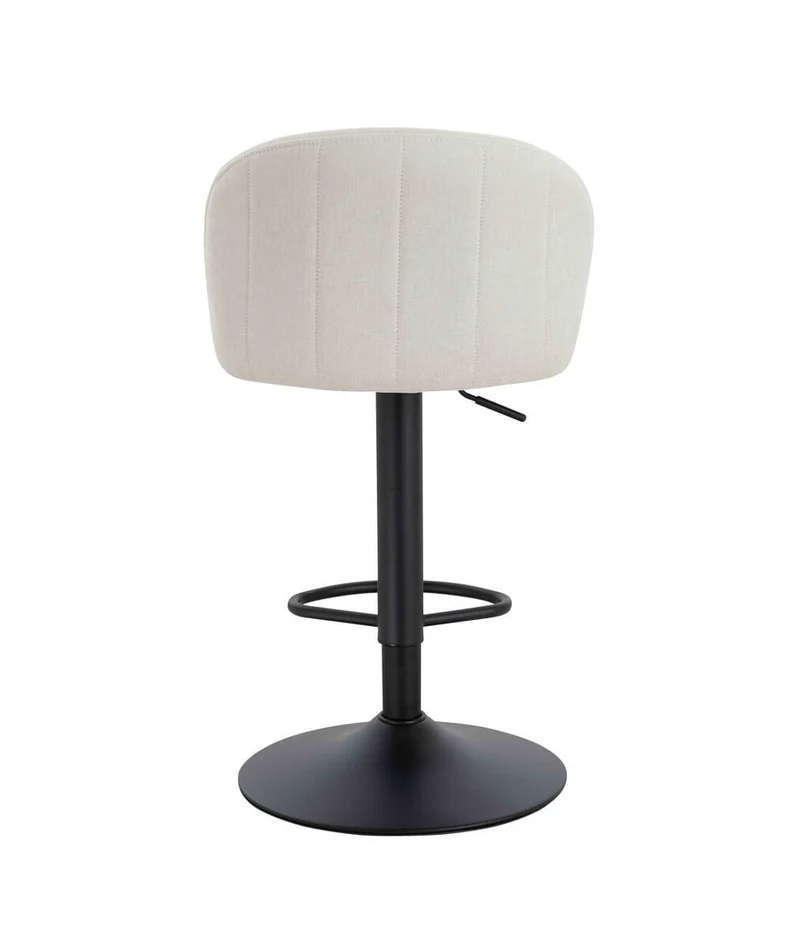 Maxwell Set of Two Beige Textured Fabric Curved Bar Chairs