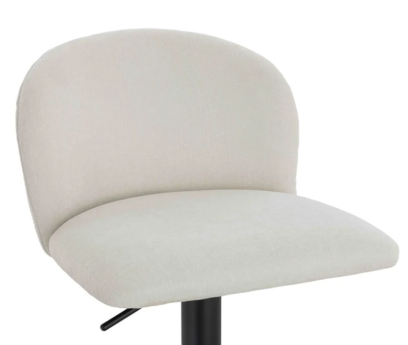 Maxwell Set of Two Beige Textured Fabric Curved Bar Chairs