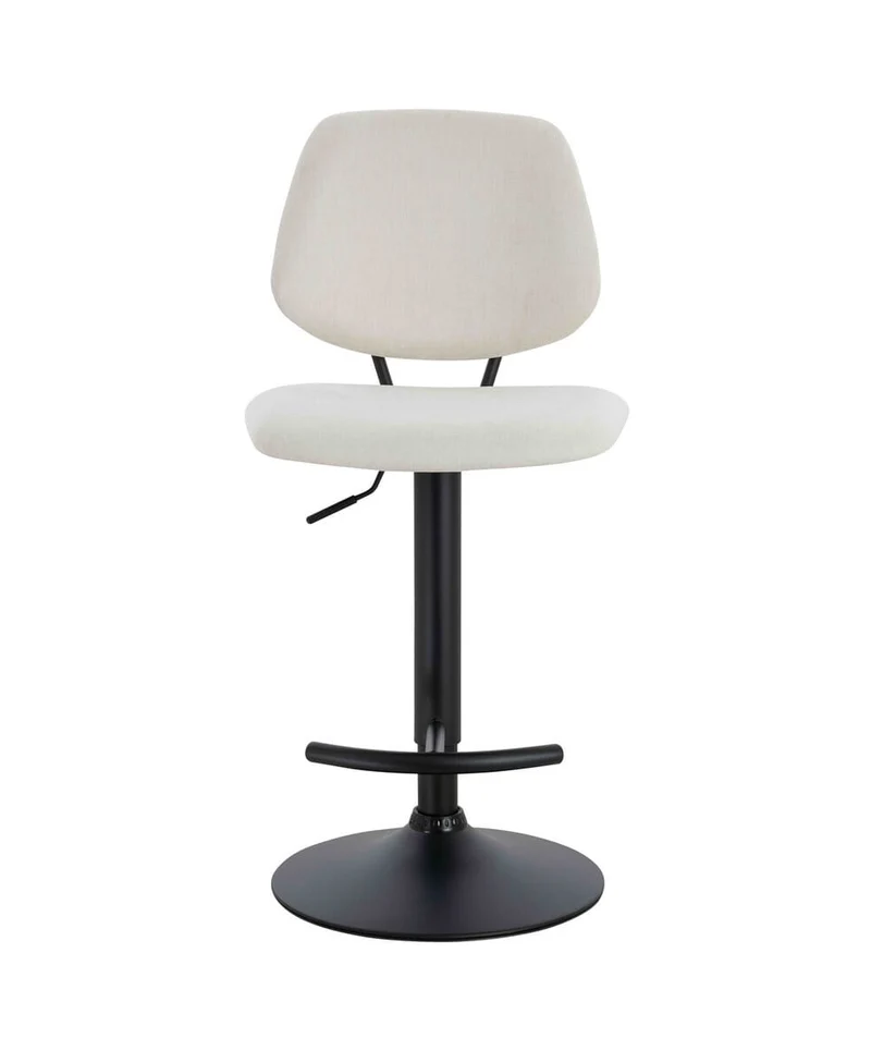 Maxwell Set of 2 Beige Textured Fabric Bar Chairs