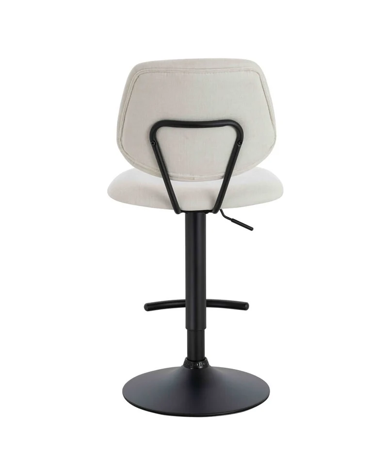 Maxwell Set of 2 Beige Textured Fabric Bar Chairs