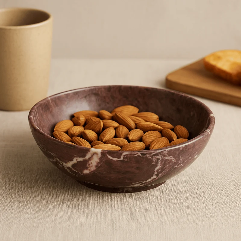 Marmore Red and White Marble Bowl