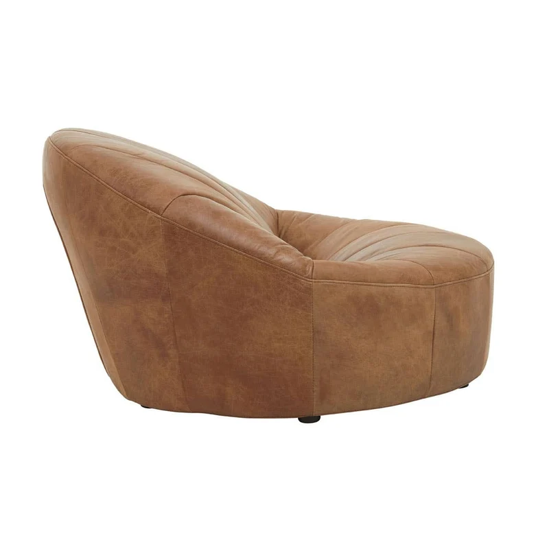 Hoxton Light Brown Leather Lounge Cocoon Chair