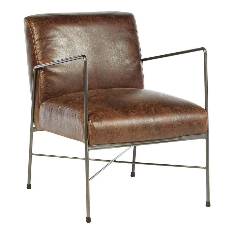 Hoxton Brown Leather Lounge Chair