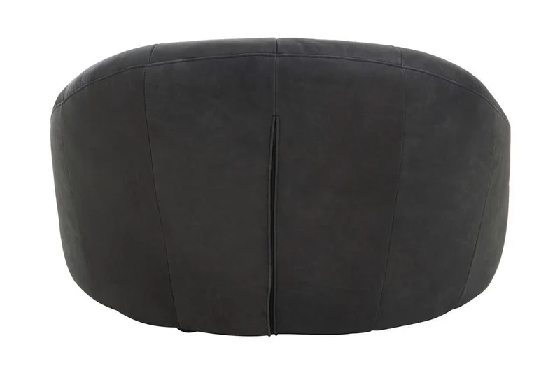 Hoxton Antique Black Leather Lounge Cocoon Chair