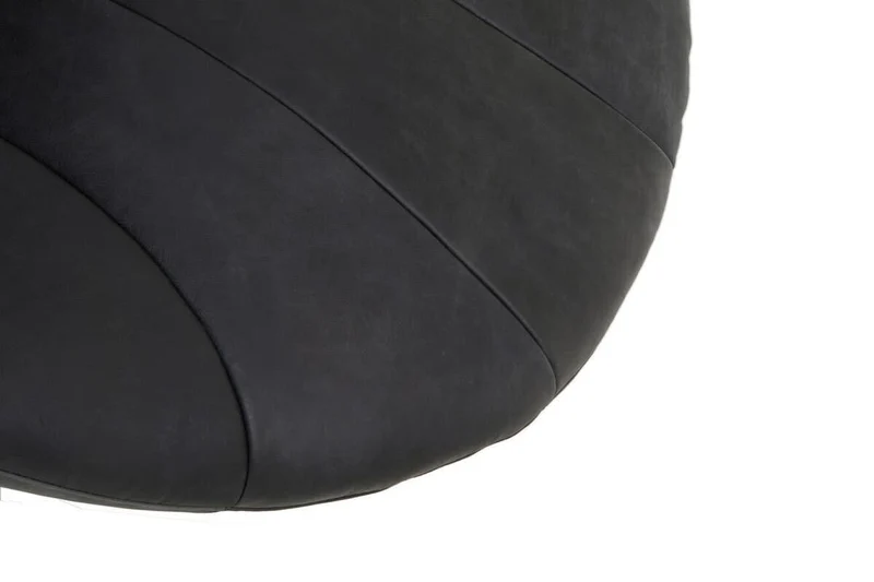 Hoxton Antique Black Leather Lounge Cocoon Chair