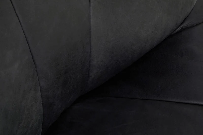 Hoxton Antique Black Leather Lounge Cocoon Chair