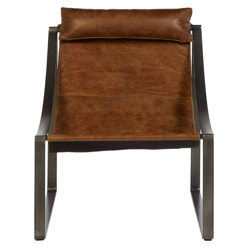 Hoxton Light Brown Leather Sling Chair