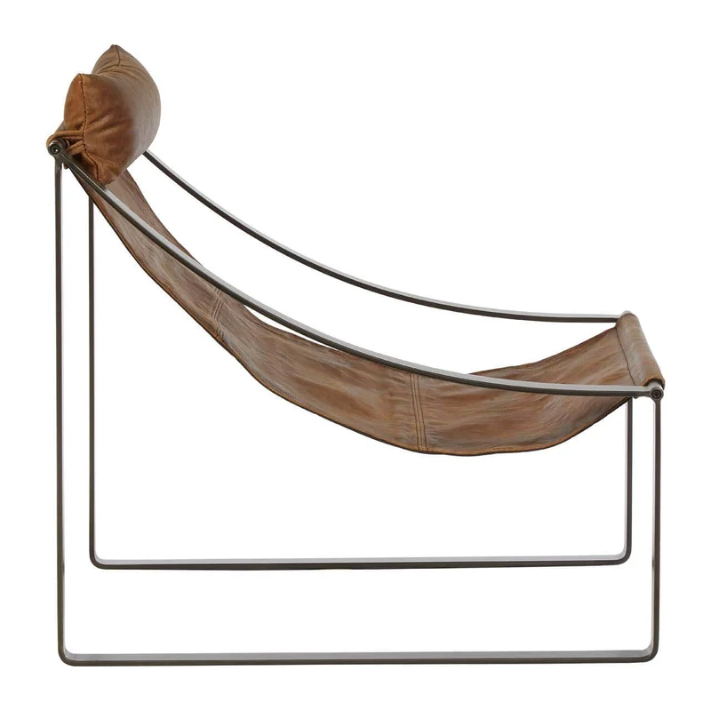 Hoxton Light Brown Leather Sling Chair